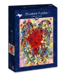 PUZZLE 1500 SERCE PEŁNE KWIATÓW NOWE FOLIA 
