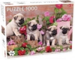 PUZZLE 1000 PUPPY PUGS NOWE FOLIA 
