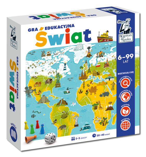 ŚWIAT GRA EDUKACYJNA  PLANSZOWA NOWA