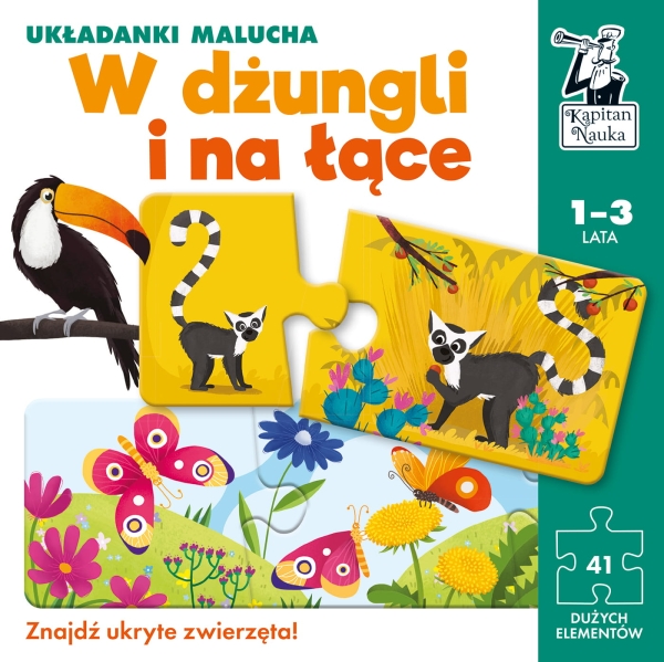 UKŁADANKI MALUCHA W DŻUNGLI I NA ŁĄCE GRA PLANSZOWA