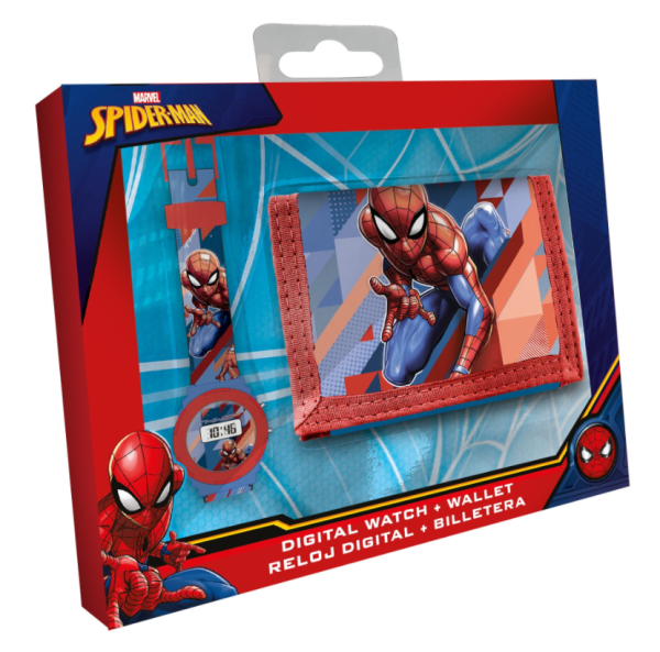 ZEGAREK CYFROWY SPIDERMAN Z PORTFELIKIEM NOWY 
