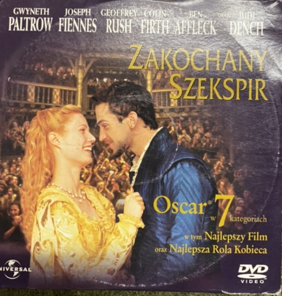 ZAKOCHANY SZEKSPIR DVD PALTROW FIENNES FORTH DENCH