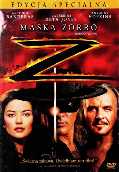 MASKA ZORRO DVD ZETA JONES BANDERAS HOPKINS 