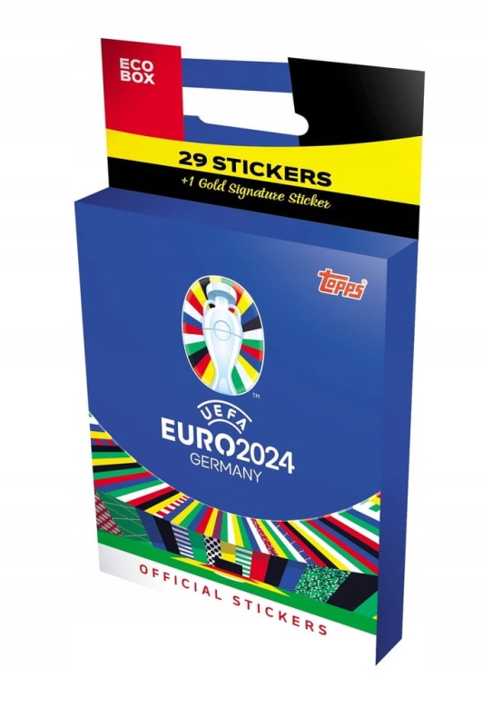 EURO 2024 UEFA BOX 29 NAKLEJEK + 1 ZŁOTA Z AUTOGRAFEM