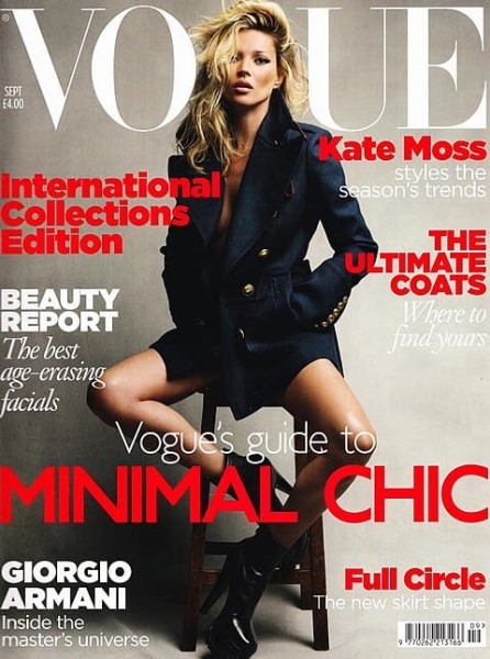 9/2010 VOGUE KATE MOSS ARMANI STYLES