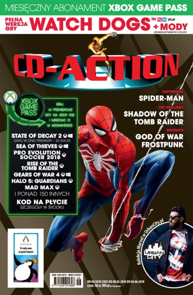 6/2018 CD ACTION SPIDER MAN GOD OF WAR  + DVD