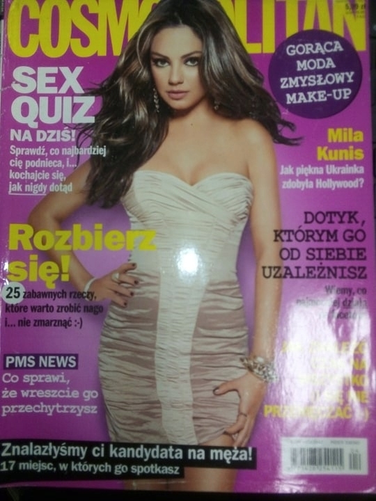 4/2011 COSMOPOLITAN MILA KUNIS HOLLYWOOD SEX QUIZ