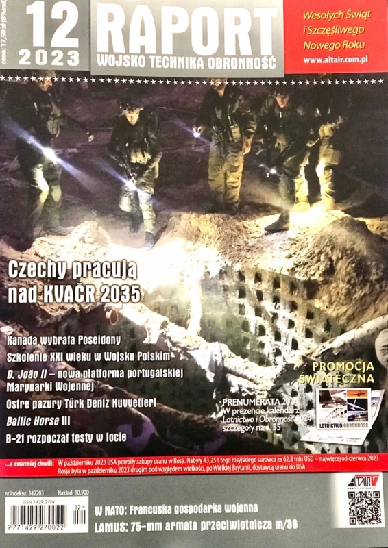 12/2023 RAPORT WOJSKO TECHNIKA OBRONNOŚĆ SZKOLENIE XXI WIEKU W WOJSKU POLSK