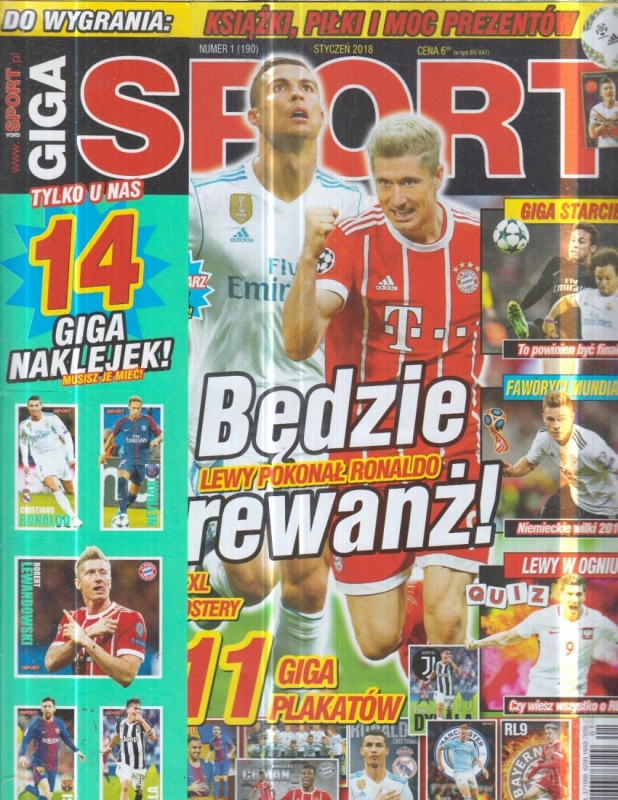 1/2018 GIGA SPORT LEWANDOWSKI RONALDO NAKLEJKI