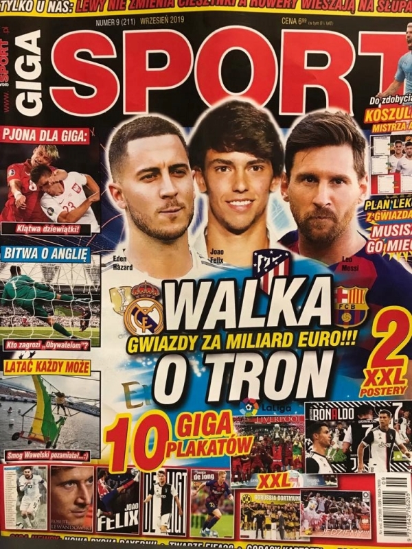 9/2019 GIGA SPORT LEO MESSI EDEN HAZARD JOAO FELIX
