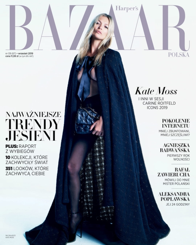 9/2019 HARPER'S BAZAAR KATE MOSS TRENDY JESIEŃ