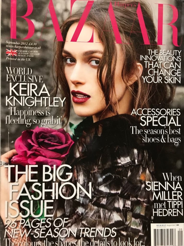 9/2012 HARPER'S BAZAAR SIENNA MILLER KEIRA KNIGHTLEY