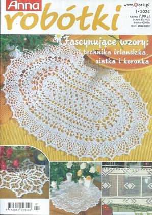 1/2024 ANNA ROBÓTKI SERWETKI WZORY TECHNIKA IRLANDZKA SIATKA KORONKA