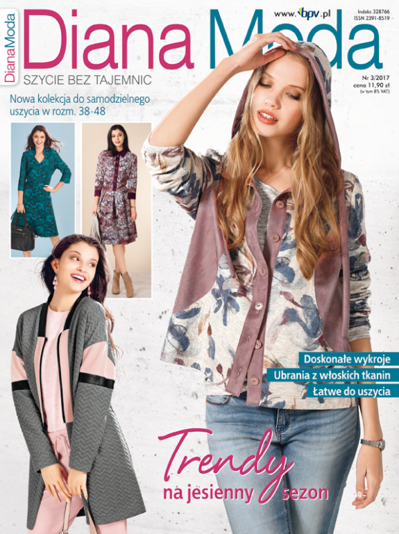 3/2017 DIANA MODA SZYCIE WYKROJE ROZM 38-48