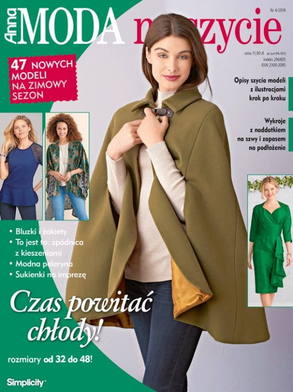4/2019 ANNA MODA NA SZYCIE BLUZKI SUKIENKI ŻAKIETY