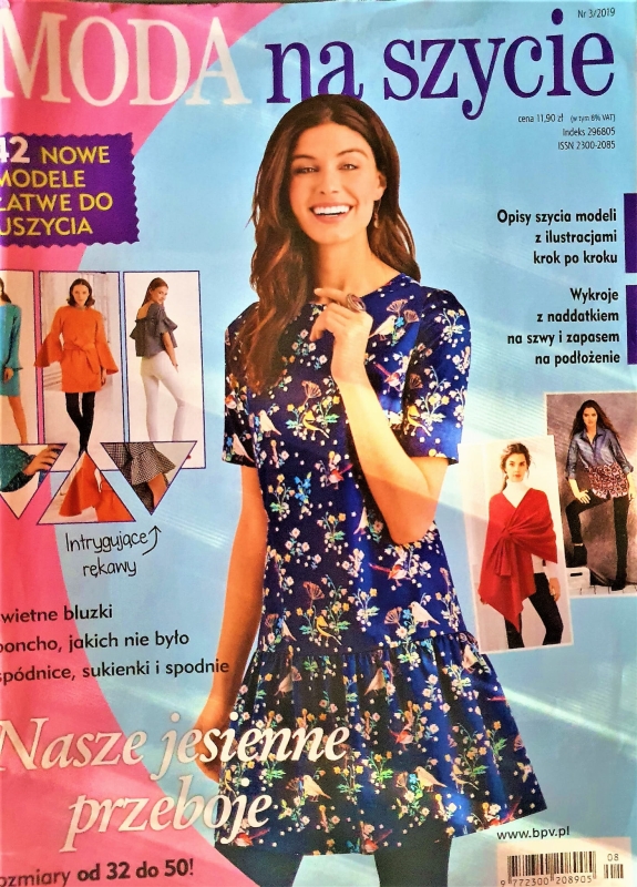 3/2019 ANNA MODA NA SZYCIE RĘKAWY PONCHO SPÓDNICE