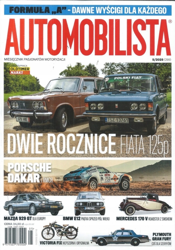 5/2025 AUTOMOBILISTA FIAT 125 P PORSCHE DAKAR