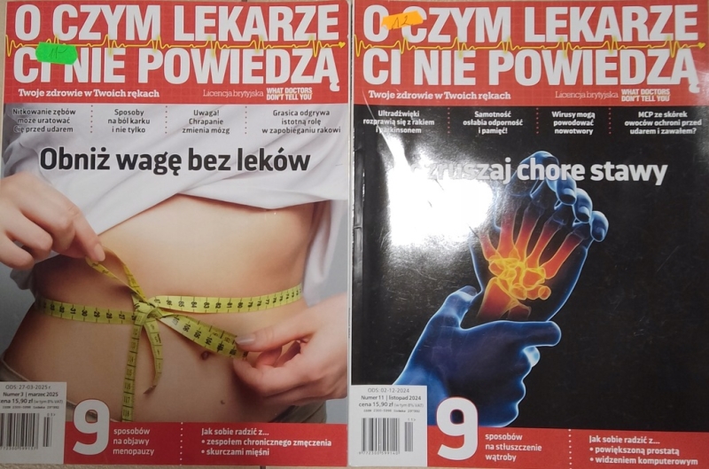 O CZYM LEKARZE CI NIE POWIEDZĄ ZESTAW x 2 11/2024 3/2025 OBNIŻ WAGĘ STAWY