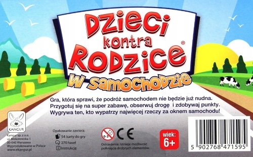 DZIECI KONTRA RODZICE W SAMOCHODZIE GRA PLANSZOWA