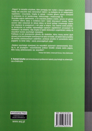 PSYCHOLOGIA ROZWOJOWA RUDOLPH H.SCHAFFER PODSTAWOWE POJĘCIA