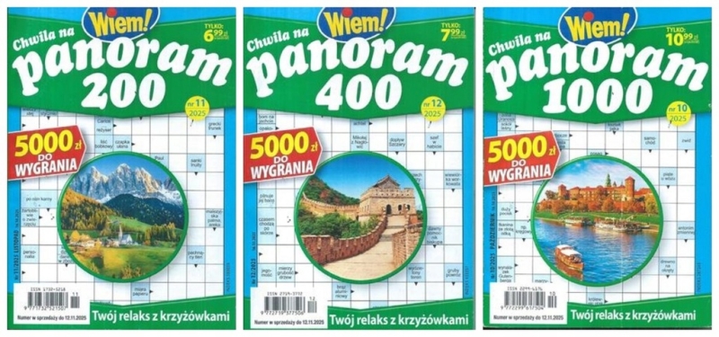10/11/12/2025 200 400 1000 CHWILA NA PANORAM WIEM! KRZYŻÓWKI