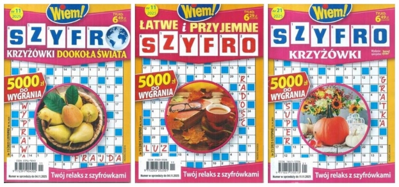 11/2025 SZYFRO KRZYŻÓWKI DOOKOŁA ŚWIATA ŁATWE I PRZYJEMNE WIEM!