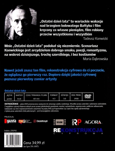 OSTATNI DZIEŃ LATA TADEUSZ KONWICKI DVD MISTRZOWIE POLSKIEGO KINA