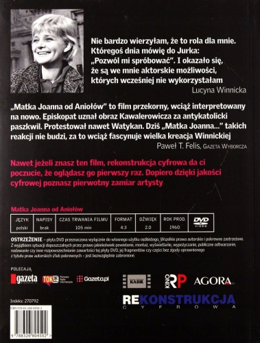 MATKA JOANNA OD ANIOŁÓW LUCYNA WINNICKA DVD MISTRZOWIE POLSKIEGO KINA