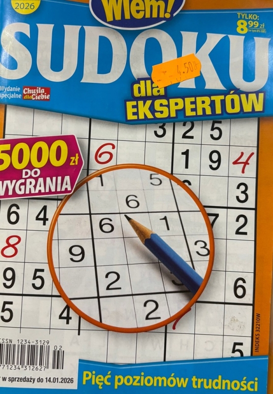 2/2026 SUDOKU DLA EKSPERTÓW WIEM! SUDOKU