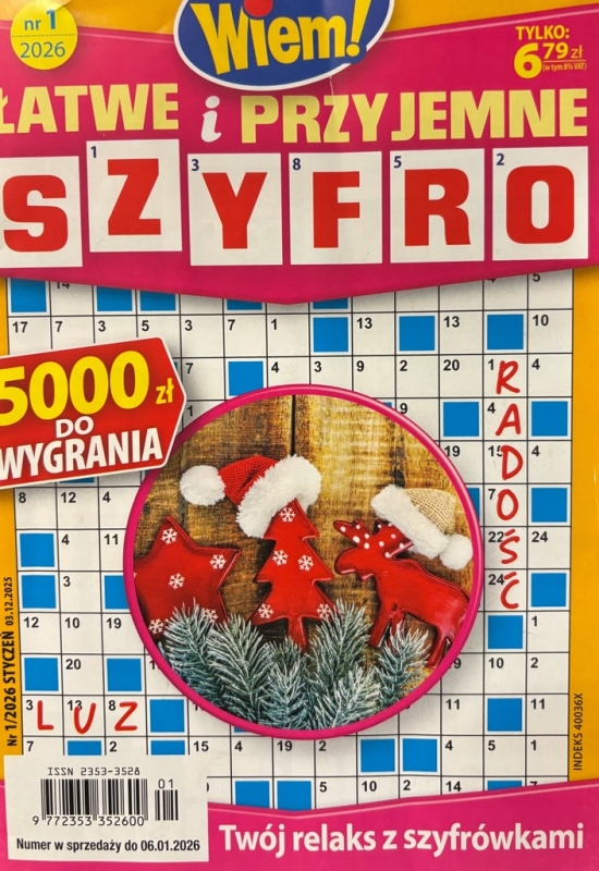 1/2026 ŁATWE I PRZYJEMNE SZYFRO! KRZYŻÓWKI