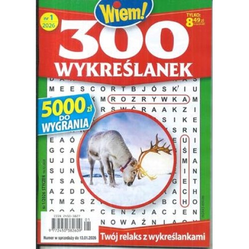 1/2026 300 WYKREŚLANEK KRZYZÓWKI WIEM
