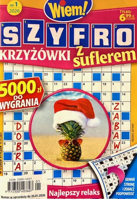 1/2026 SZYFRO KRZYŻÓWKI DOOKOŁA ŚWIATA WIEM! SZYFRÓWKI 1 / 2026