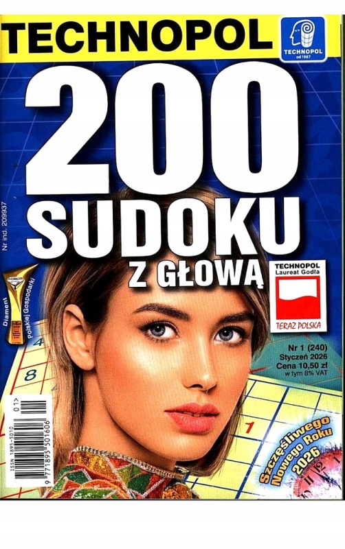 1/2026 200 SUDOKU Z GŁOWĄ KRZYŻÓWKI