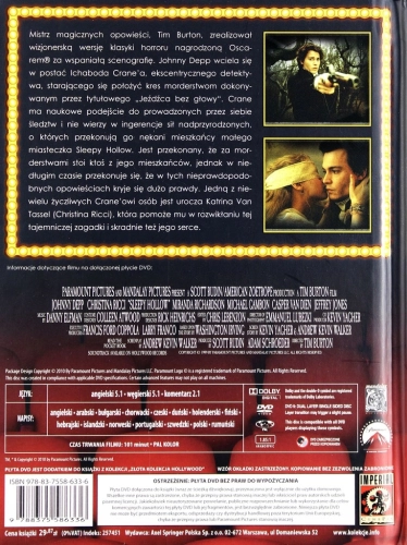 JEŹDZIEC BEZ GŁOWY ZŁOTA KOLEKCJA HOLLYWOOD DVD TOM 8 DEPP COPPOLA RICCI