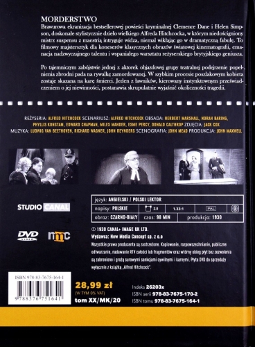 MISTRZOWIE KINA MORDERSTWO DVD ALFRED HITCHCOCK TOM 22