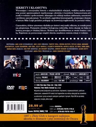 MISTRZOWIE KINA SKERETY I KŁAMSTWA DVD MIKE LEIGH TOM 19