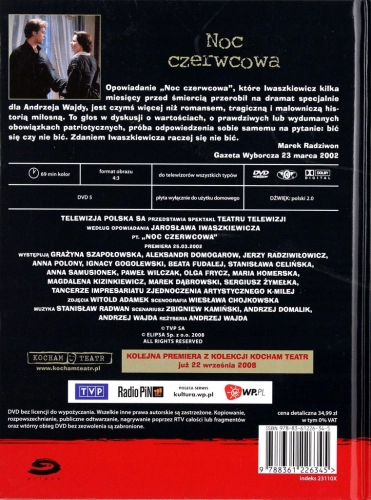 KOCHAM TEATR 13 NOC CZERWCOWA DVD + KSIĄŻKA