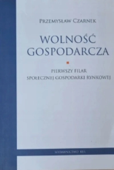 WOLNOŚĆ GOSPODARCZA PIERWSZY FILAR SPOŁECZNEJ GOSPODARKI PRZEMYSŁAW CZARNEK