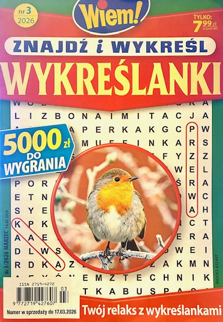 3/2026 ZNAJDŹ I WYKREŚL WIEM! WYKREŚLANKI