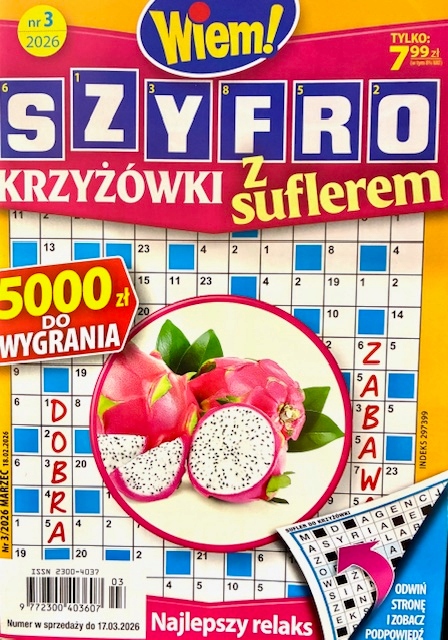 3/2026 SZYFRO KRZYŻÓWKI Z SUFLEREM WIEM! KRZYŻÓWKI