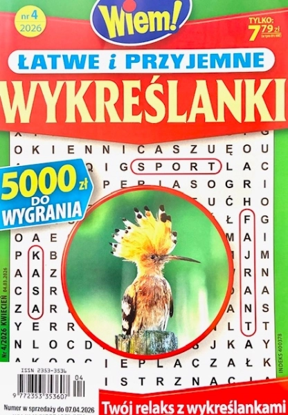4/2026 ŁATWE I PRZYJEMNE WYKREŚLANKI WIEM! KRZYŻÓWKI