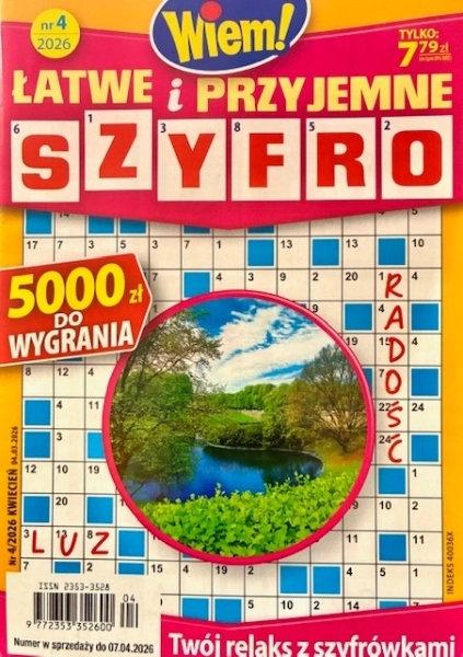 4/2026 ŁATWE I PRZYJEMNE SZYFRO KRZYŻÓWKI
