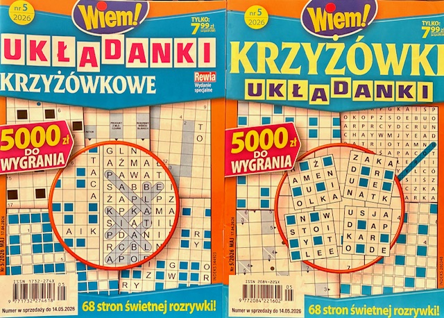 5/2026 UKŁADANKI KRZYŻÓWKOWE WIEM! KRZYŻÓWKI + KRZYŻÓWKI UKŁADANKI