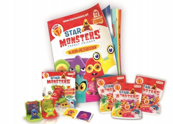STAR MONSTERS SERIA 1 ALBUM PRZEWODNIK + ZABAWKI