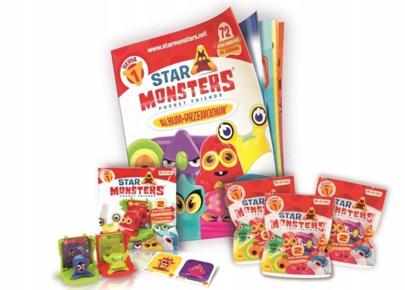 STAR MONSTERS SERIA 1 ALBUM PRZEWODNIK + ZABAWKI