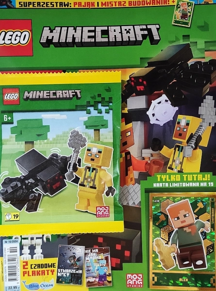 1/2026 LEGO MINECRAFT + ZABAWKA PAJĄK I MISTRZ BUDOWANIA + KARTA