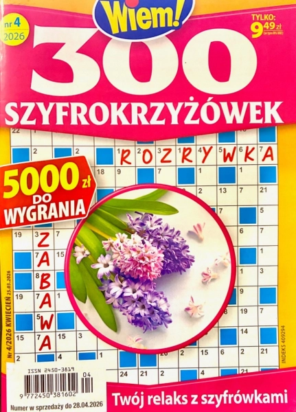 4/2026 300 SZYFRO KRZYŻÓWEK KRZYŻÓWKI
