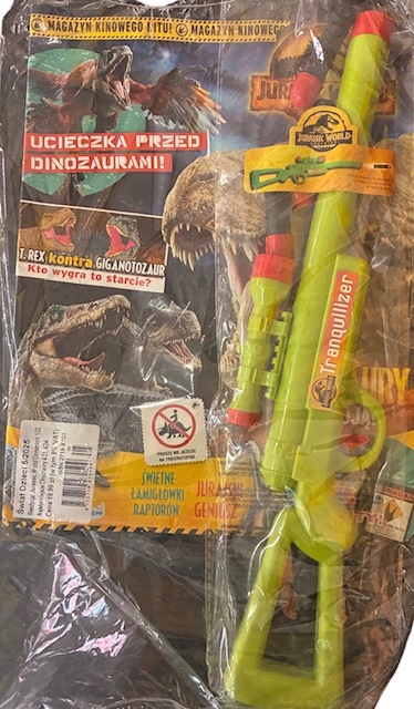 4/2024 NAJSŁYNNIEJSZE DINOZAURY JURASSIC WORLD SWIAT DZIECI + KARABIN