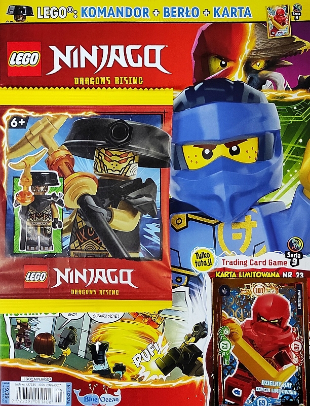 8/2025 LEGO NINJAGO + ZABAWKA KOMANDOR BERŁO + KARTA + KARTA REED 4/24