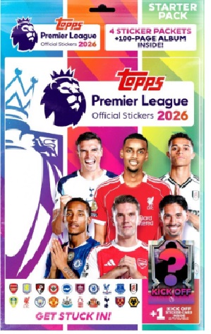 TOPPS PREMIER LEAGUE 2026 STIKERS STARTER PACK + 100 STR ALBUM 4 STICKER